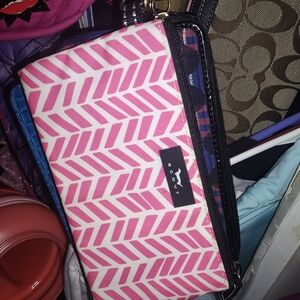 Pink and White Patterned Wallet